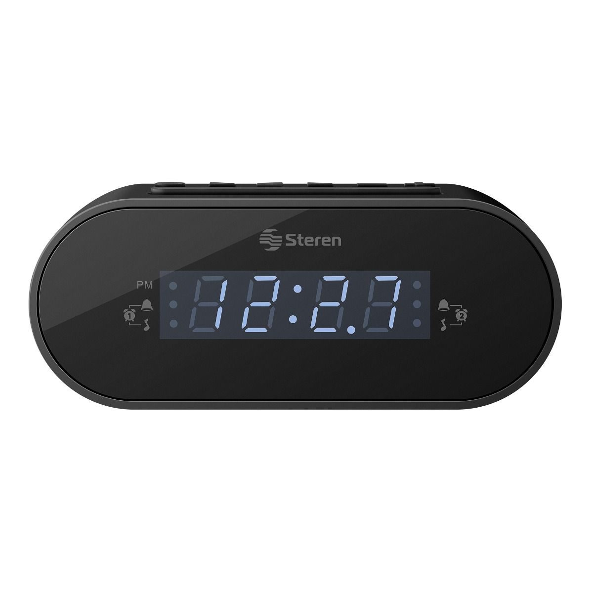 Radio despertador digital colorida, radio reloj pequeño, con superficie de  espejo, alarma doble, repetición, radio FM, temporizador de sueño, puerto