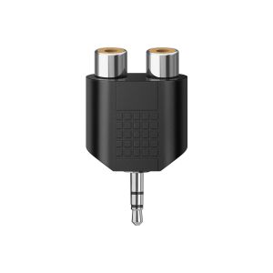 Adaptador de conector 3,5 mm a 2 jacks RCA, estéreo