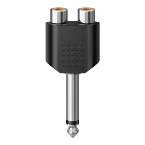 Adaptador de conector 6,3 mm a 2 jacks RCA, monoaural