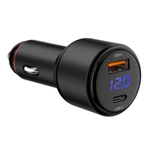 Cargador USB C PD 100 W / USB QC 18 W, para auto