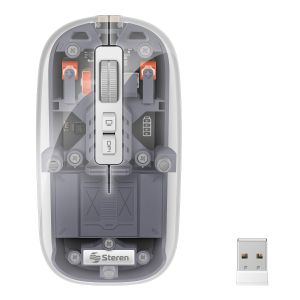 Mouse Bluetooth*/ RF, multiequipo con batería recargable 800 / 1200 / 1600 DPI, transparente