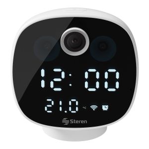 Cámara de seguridad Wi-Fi* 2 Mpx robotizada con reloj digital, para escritorio